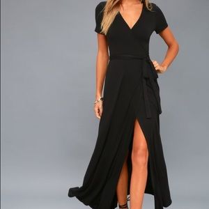 Lulus Evolve Black Wrap Maxi Dress